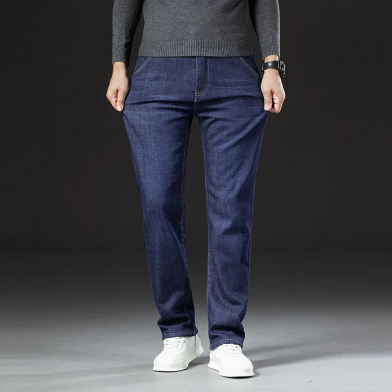Jean Homme Hiver Doublé Polaire Chaud et Confortable