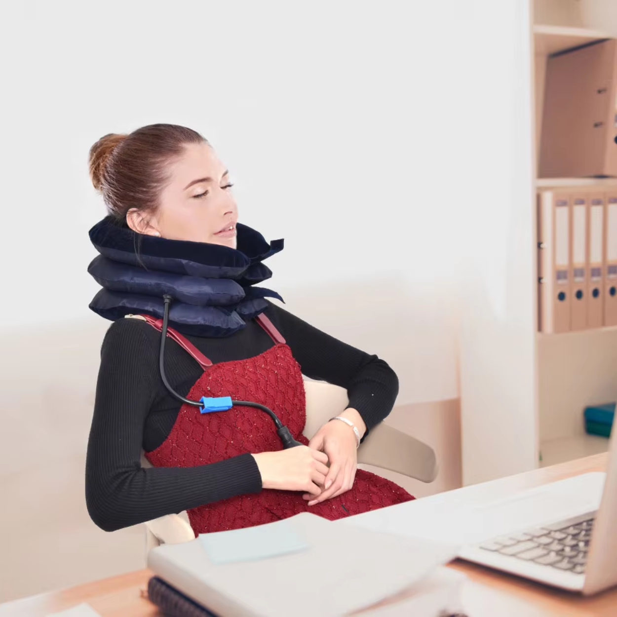 Oreiller Cervical Gonflable pour Sommeil Confortable