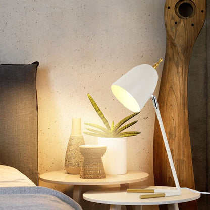 Lampe de Bureau Élégante en Métal avec Abat-jour Dôme