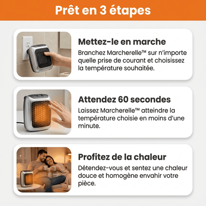 Marcherelle™ – Radiateur Électrique Portable 800W Basse Consommation