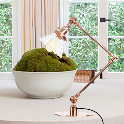 Lampe de Table Élégante en Verre Clair Conique