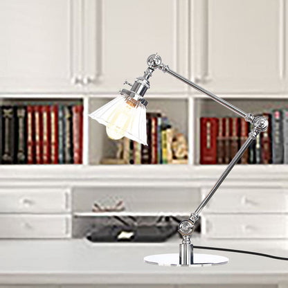 Lampe de Table Élégante en Verre Clair Conique