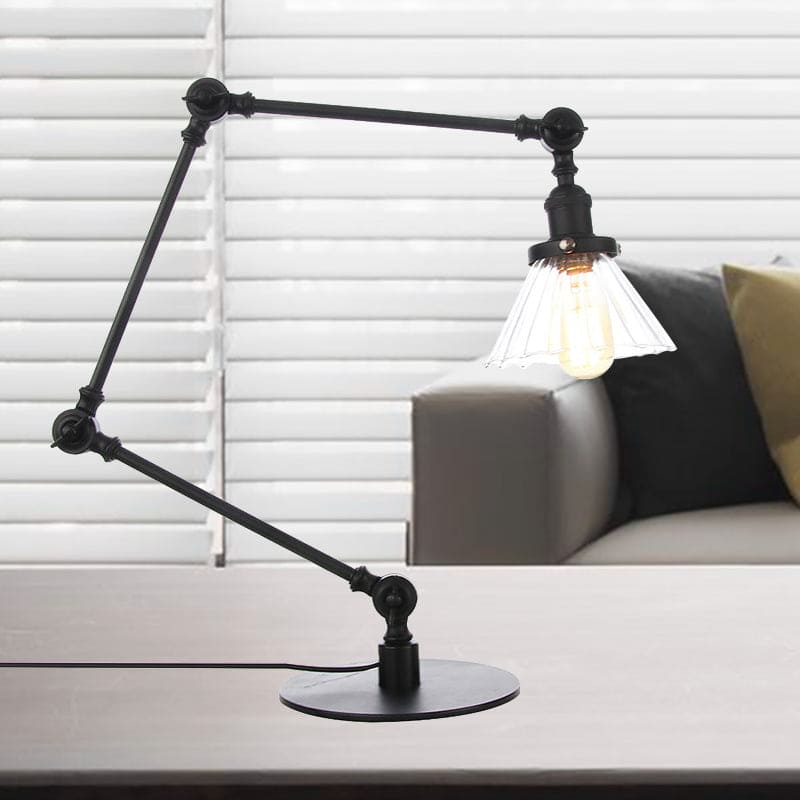 Lampe de Table Élégante en Verre Clair Conique