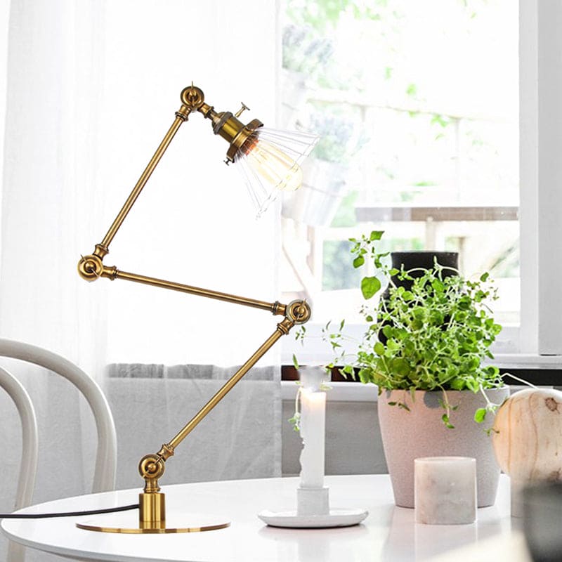 Lampe de Table Élégante en Verre Clair Conique