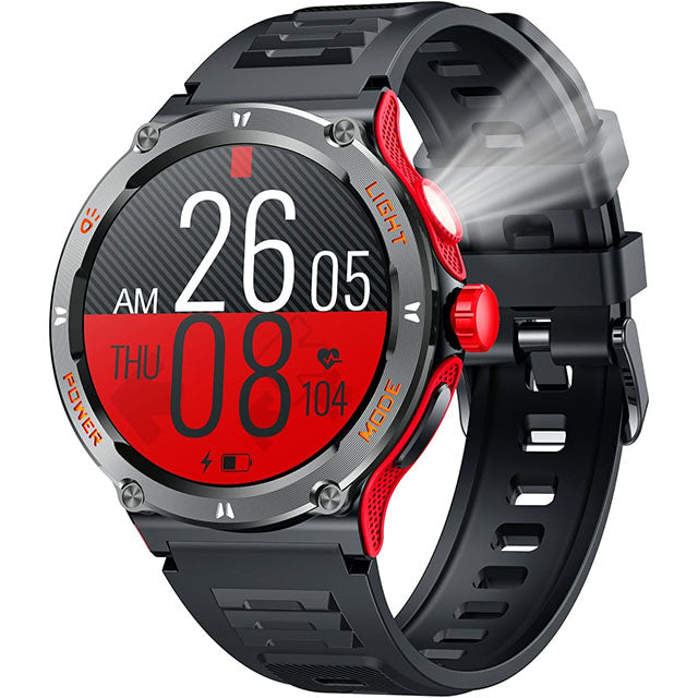 Montre Smartwatch Sportive Homme Écran HD GPS et Torche