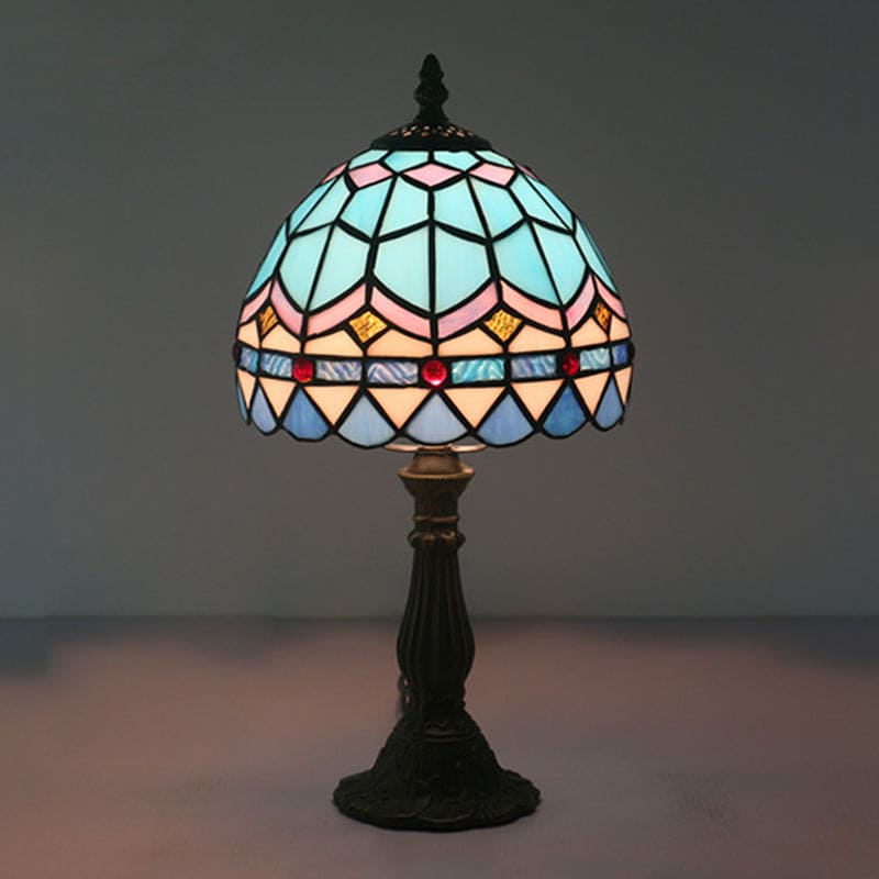 Lampe de Table Élégante en Verre Teinté Art Déco