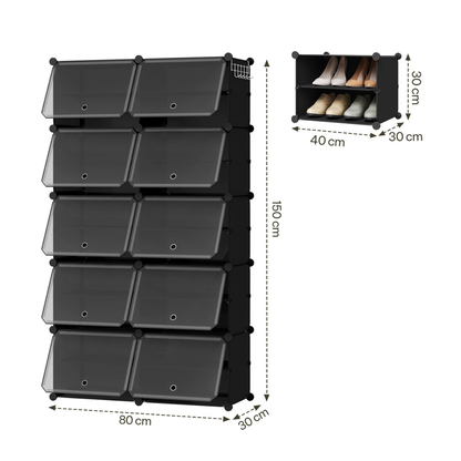 Armoire à Chaussures Pliante et Modulable Compacte