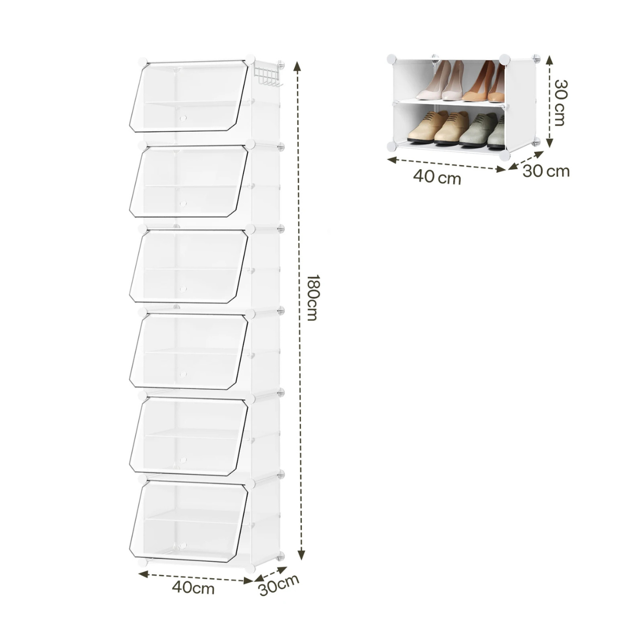 Armoire à Chaussures Pliante et Modulable Compacte