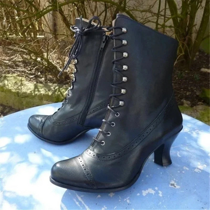Bottines Féminines Noir PU Élégantes