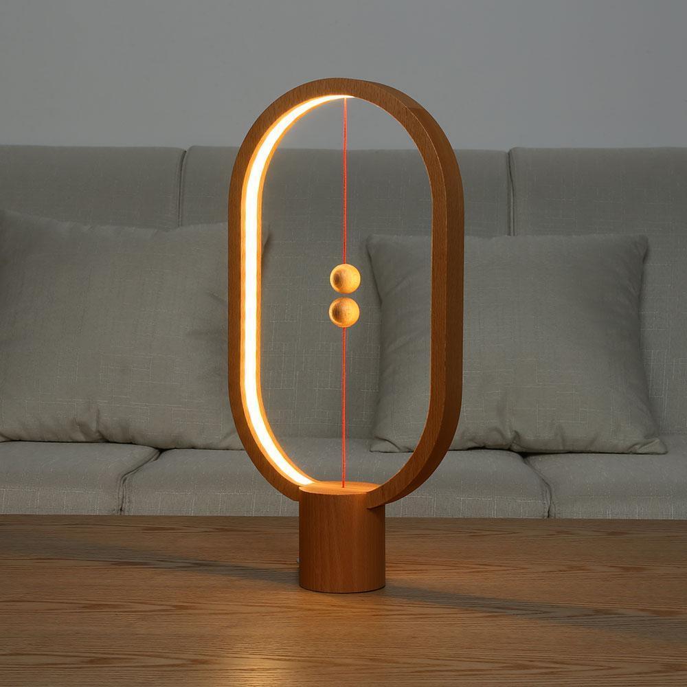Lampe de Table en Bois Élégante avec Interrupteur Magnétique