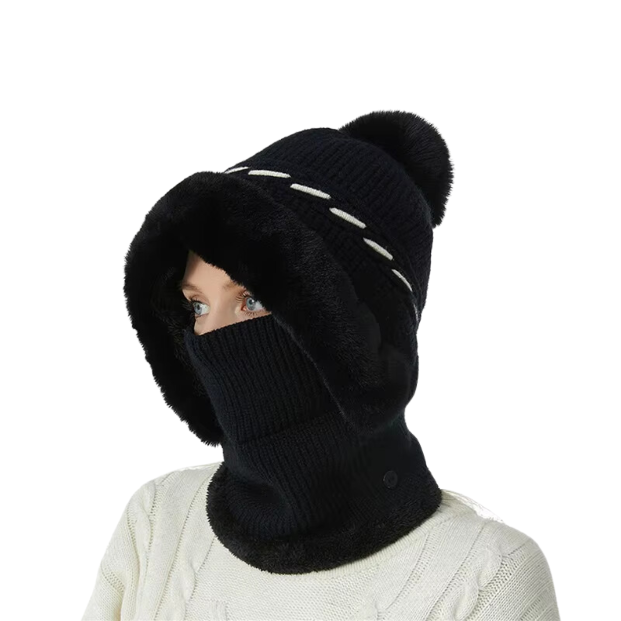 Bonnet Écharpe Polaire 2 en 1 Doux et Chaud