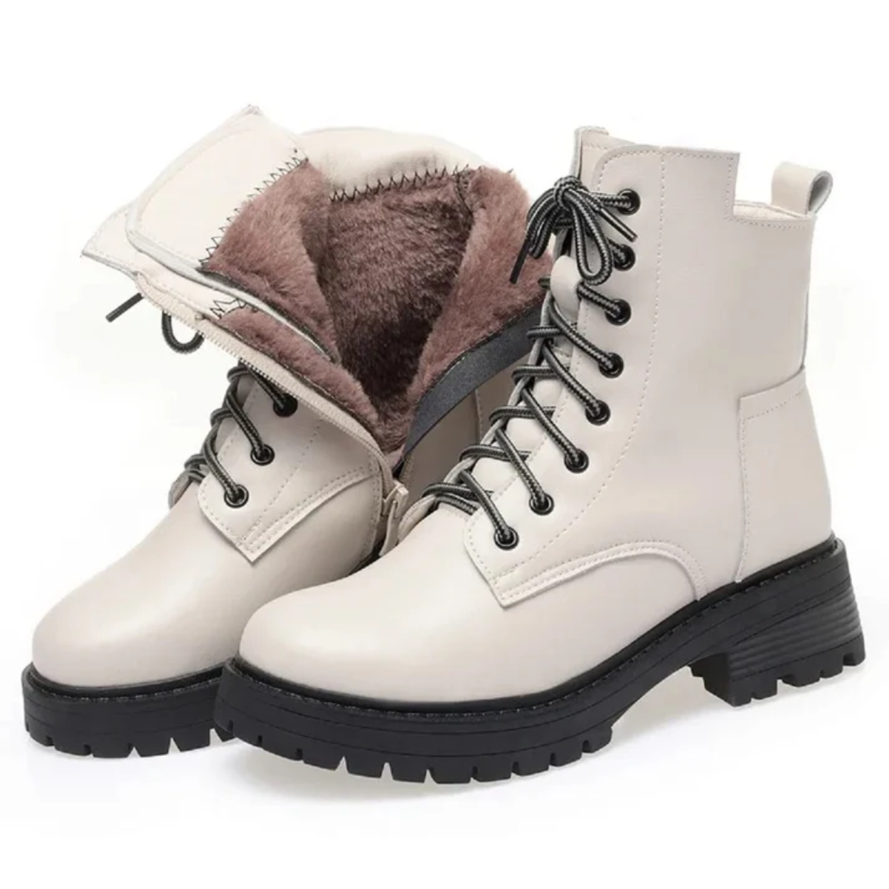 Bottes Femme Hiver Cuir Authentique Chaudes et Élégantes