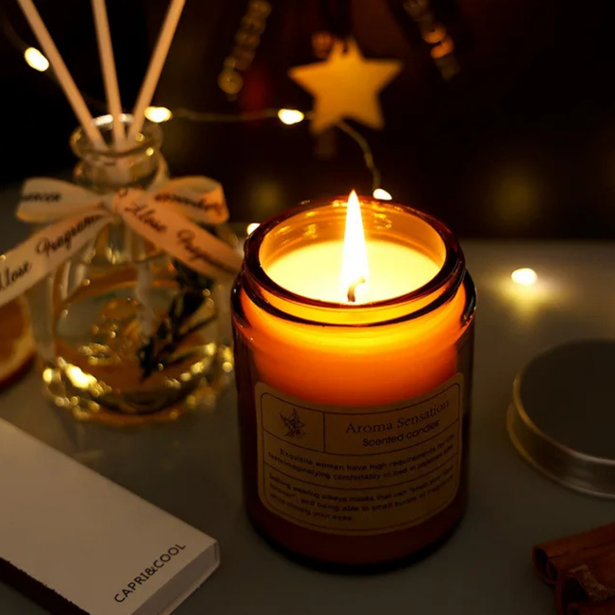 Coffret Cadeau Bougie Parfumée et Diffuseur d'Ambiance