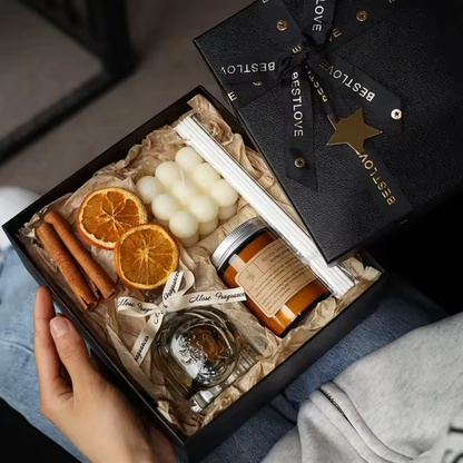 Coffret Cadeau Bougie Parfumée et Diffuseur d'Ambiance