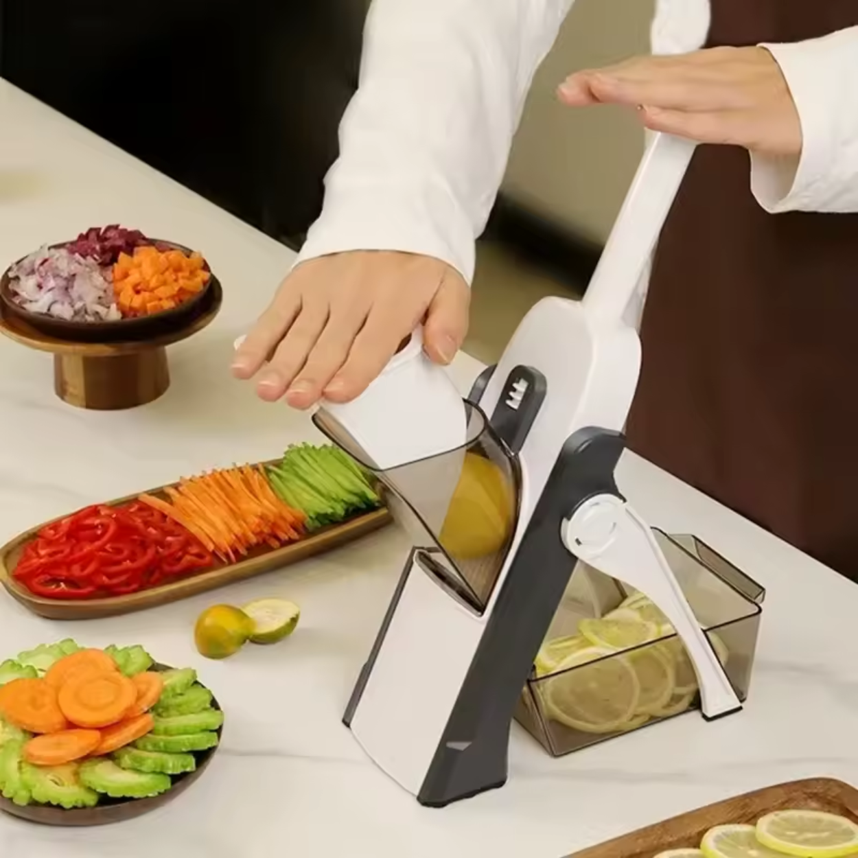 Râpe à Légumes Manuel avec Hache Intégrée