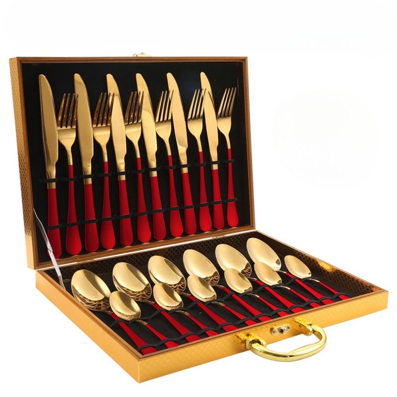 Ustensiles Inox Élégants 24 Pièces
