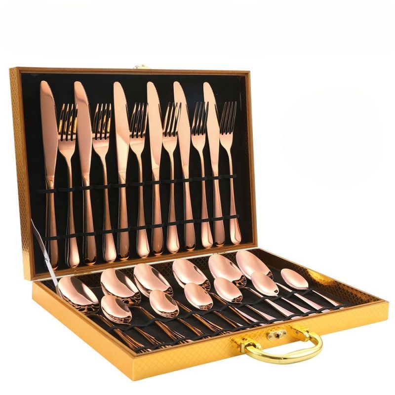 Ustensiles Inox Élégants 24 Pièces