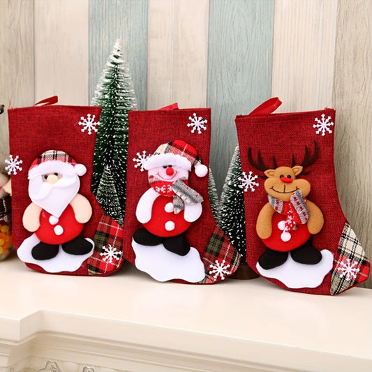 Chaussettes de Noël Rouge Décoration de Fête - Foivo