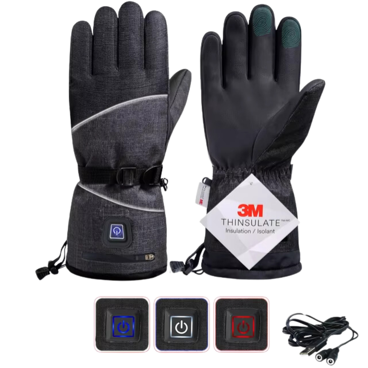 Gants Chauffants Électriques Réchauffants pour Homme et Femme