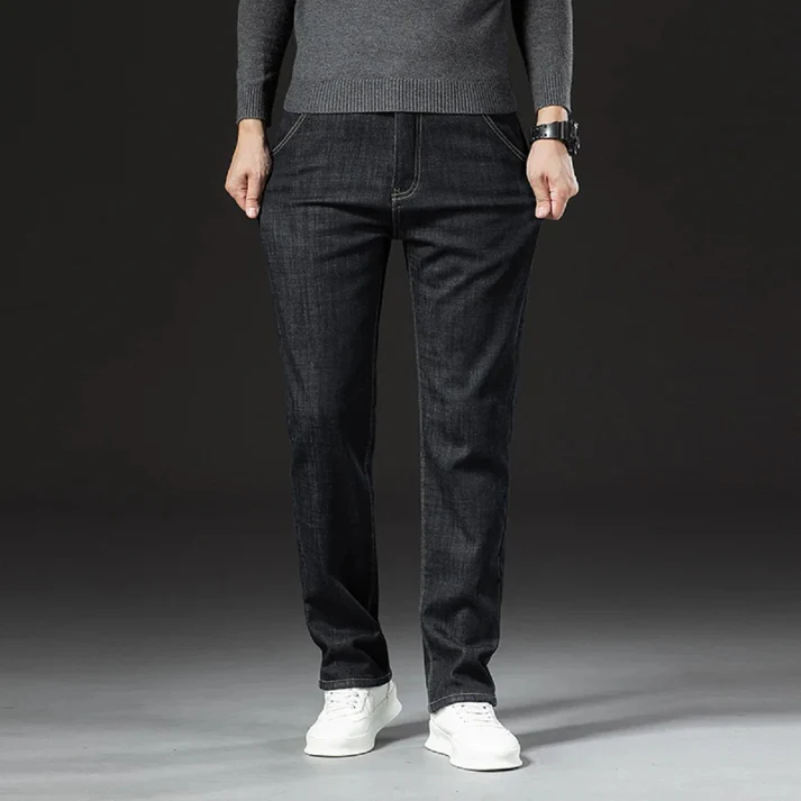 Jean Homme Hiver Doublé Polaire Chaud et Confortable