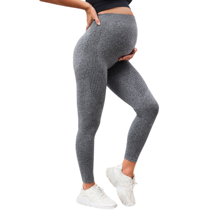 Legging de Grossesse Élastique avec Soutien Abdominal et Effet Affineur