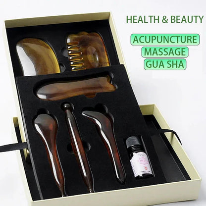 Kit de Massage Gua Sha 7 Pièces Complète
