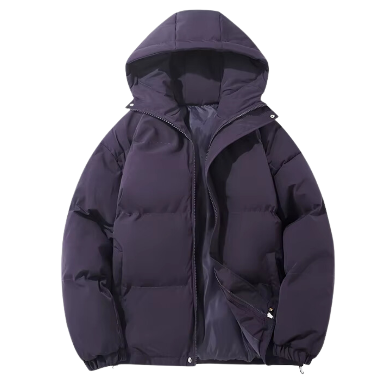 Manteau Hiver Unisexe Doublé Coton avec Capuche Amovible