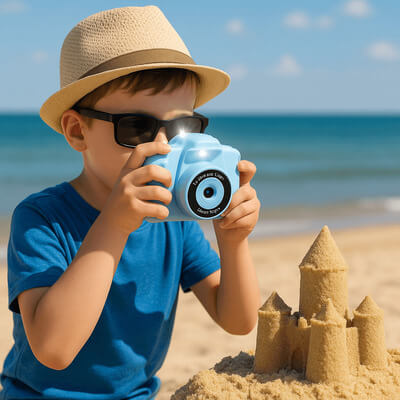 Marcherelle™ – Appareil Photo Instantané Enfant 1080p Bleu avec Carte SD 32Go