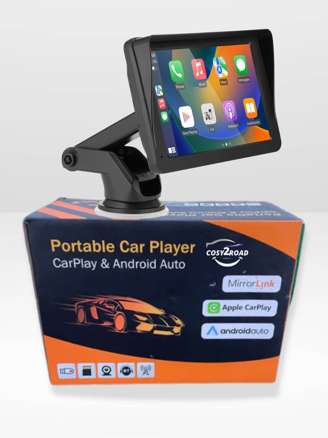 Marcherelle™ – Écran CarPlay Sans Fil 7” avec Caméra de Recul