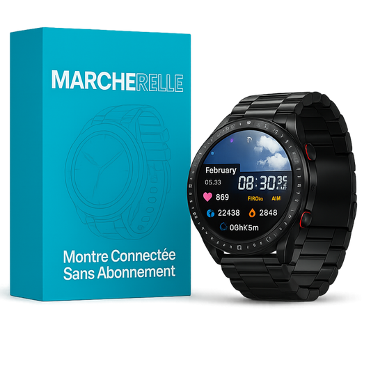 Marcherelle™ – Montre Connectée Homme Suivi Santé & Résistance à l'Eau IP67