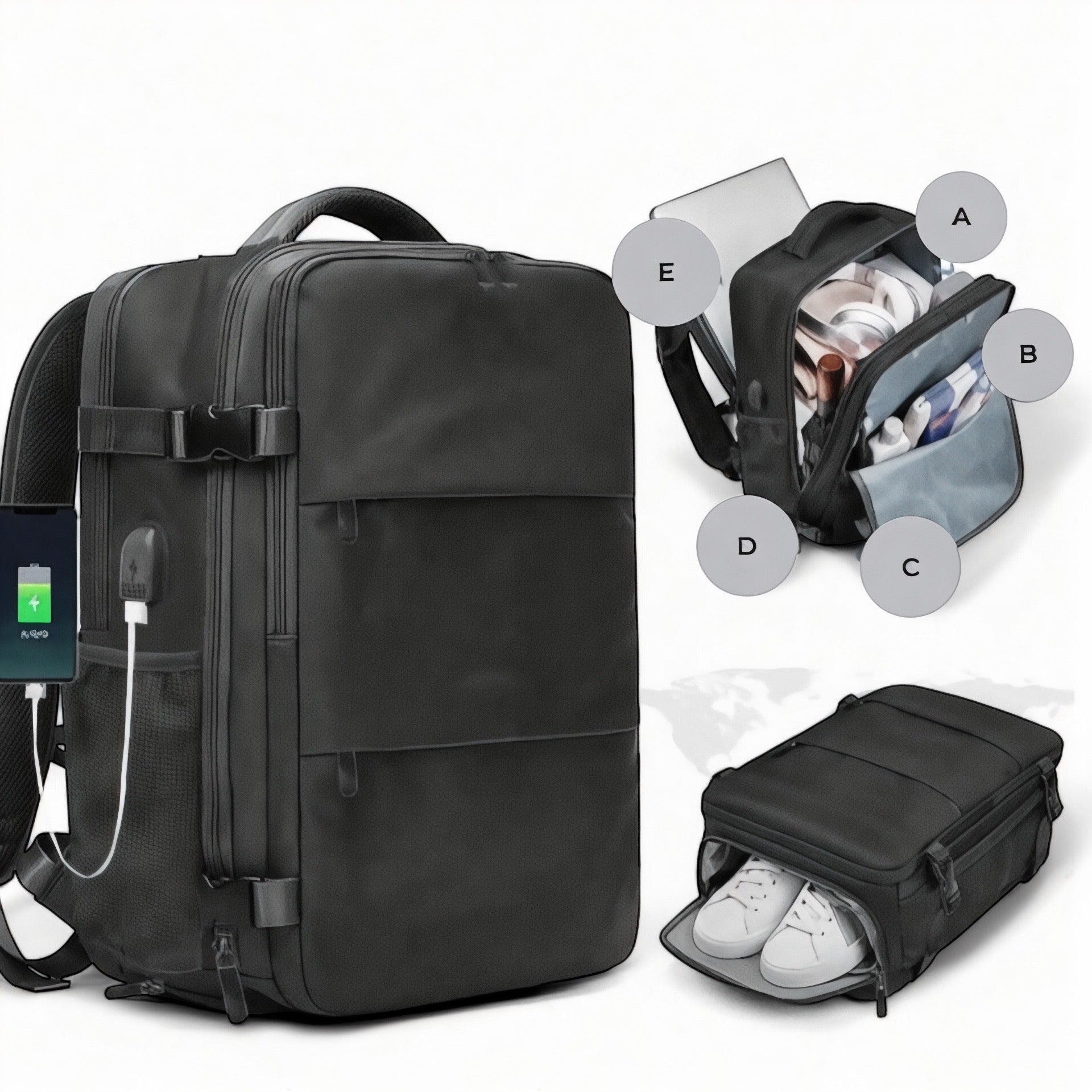 Marcherelle™ – Sac à Dos Unisexe Grande Capacité 25L, Imperméable