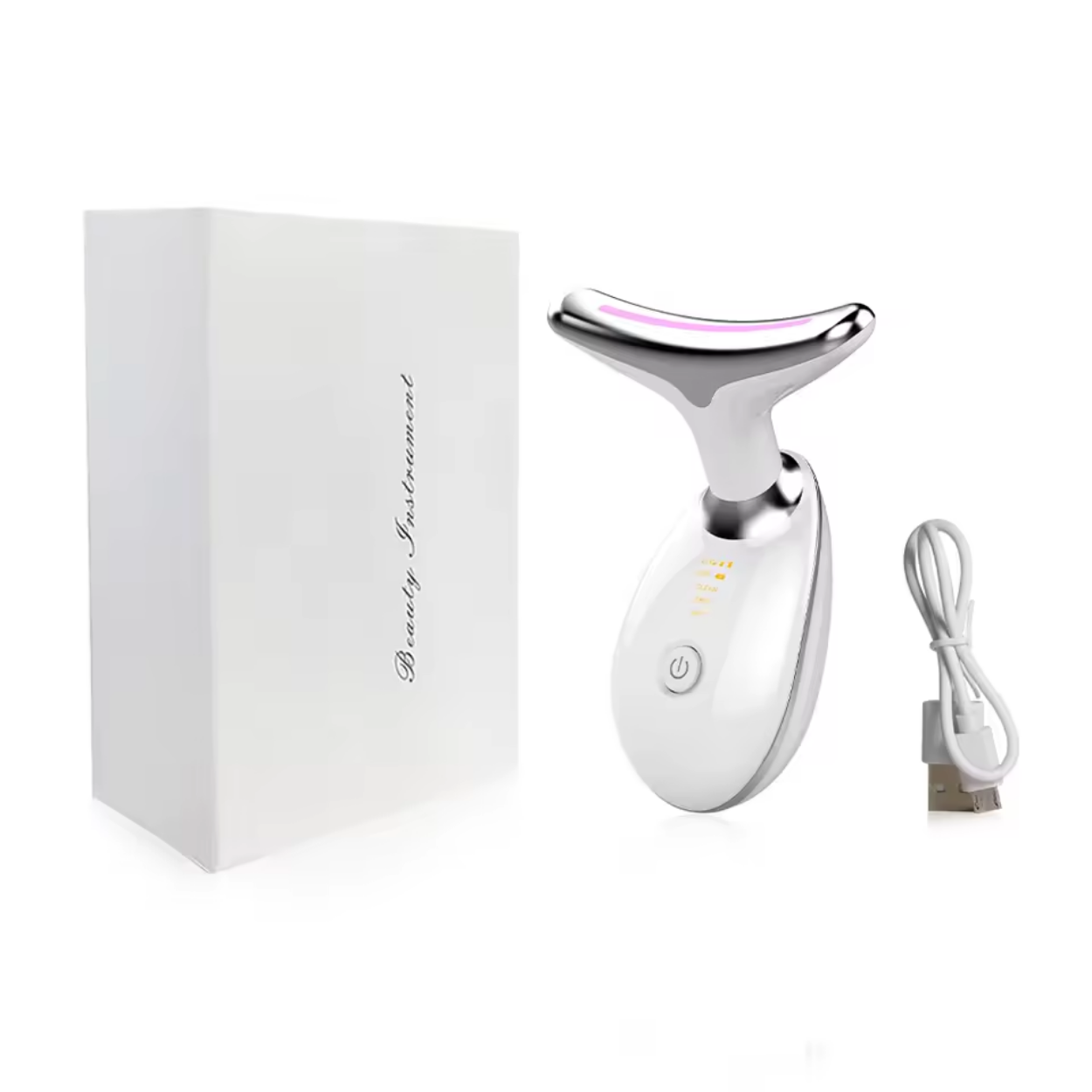 Masseur Visage et Cou Anti-Rides avec Stimulation Électromusculaire - Marcherelle