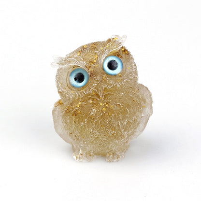 Figurine Hibou Cristal Naturel Élégant pour Déco Maison