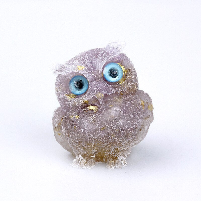 Figurine Hibou Cristal Naturel Élégant pour Déco Maison