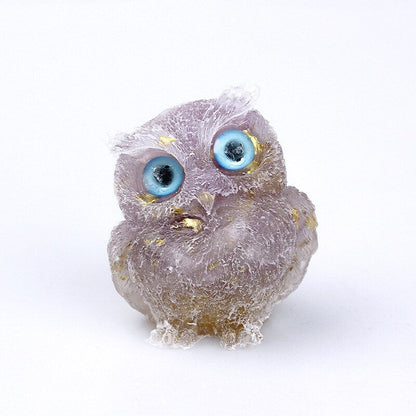 Figurine Hibou Cristal Naturel Élégant pour Déco Maison