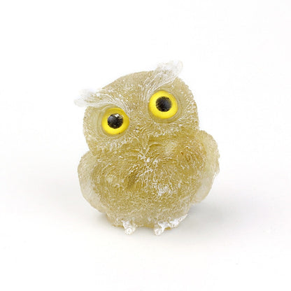 Figurine Hibou Cristal Naturel Élégant pour Déco Maison