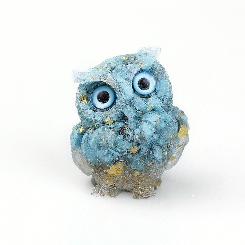 Figurine Hibou Cristal Naturel Élégant pour Déco Maison
