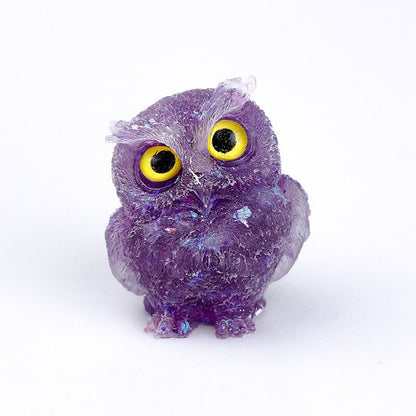 Figurine Hibou Cristal Naturel Élégant pour Déco Maison