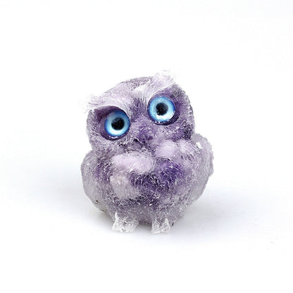 Figurine Hibou Cristal Naturel Élégant pour Déco Maison