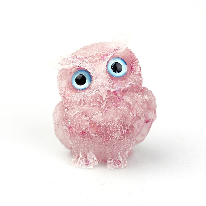 Figurine Hibou Cristal Naturel Élégant pour Déco Maison