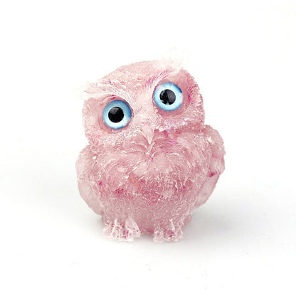Figurine Hibou Cristal Naturel Élégant pour Déco Maison