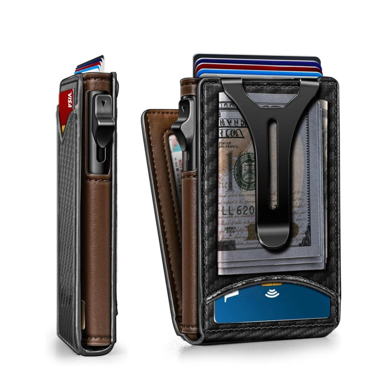 Portefeuille Aluminium Fin avec Protection RFID