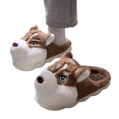 Pantoufles Peluche Chien Douces et Confortables - Marcherelle