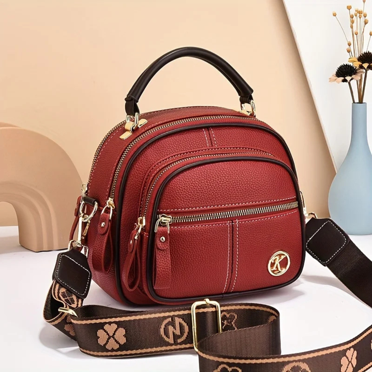 Sac à Main Femme Élégant en Cuir avec Bandoulière