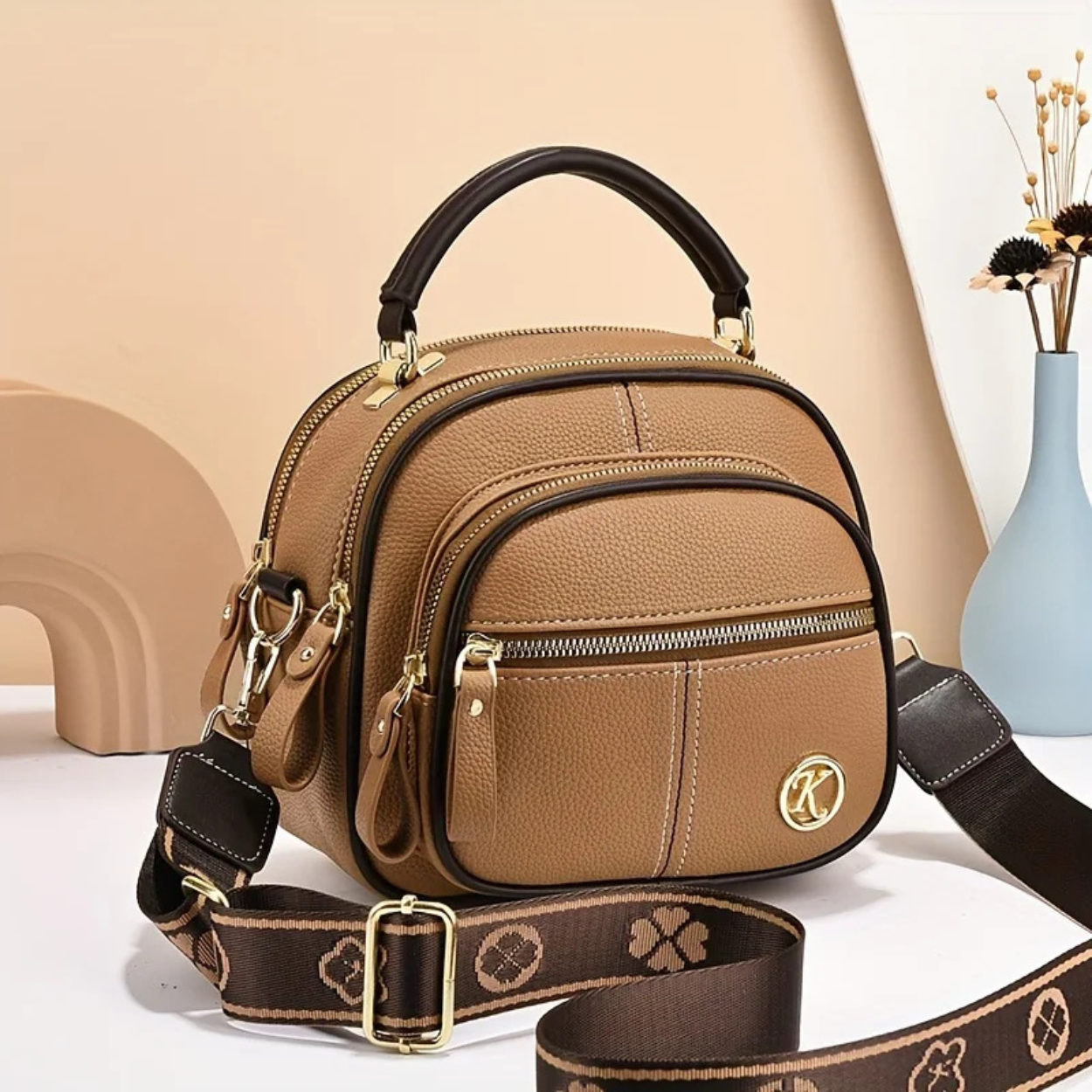 Sac à Main Femme Élégant en Cuir avec Bandoulière