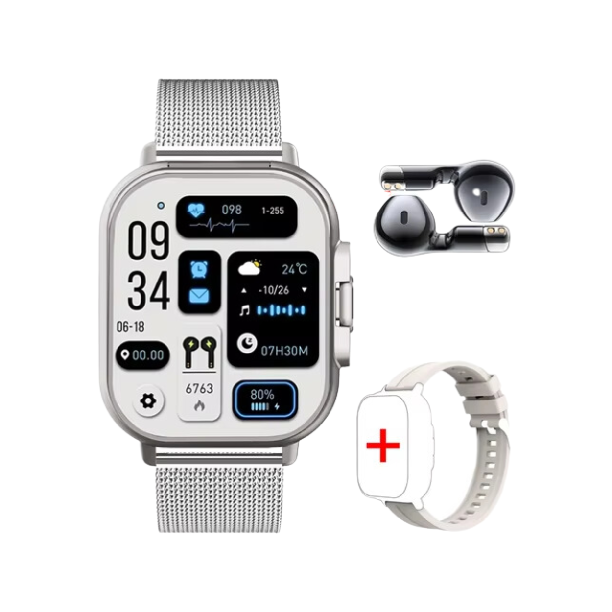 Montre Connectée avec Écouteurs Bluetooth Intégrés