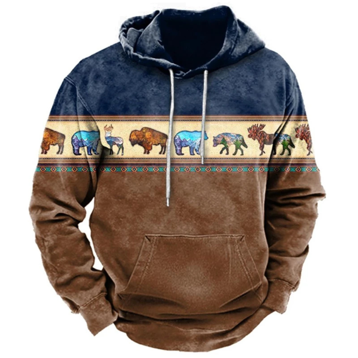 Sweat à Capuche Streetwear Imprimé Coloré et Confortable