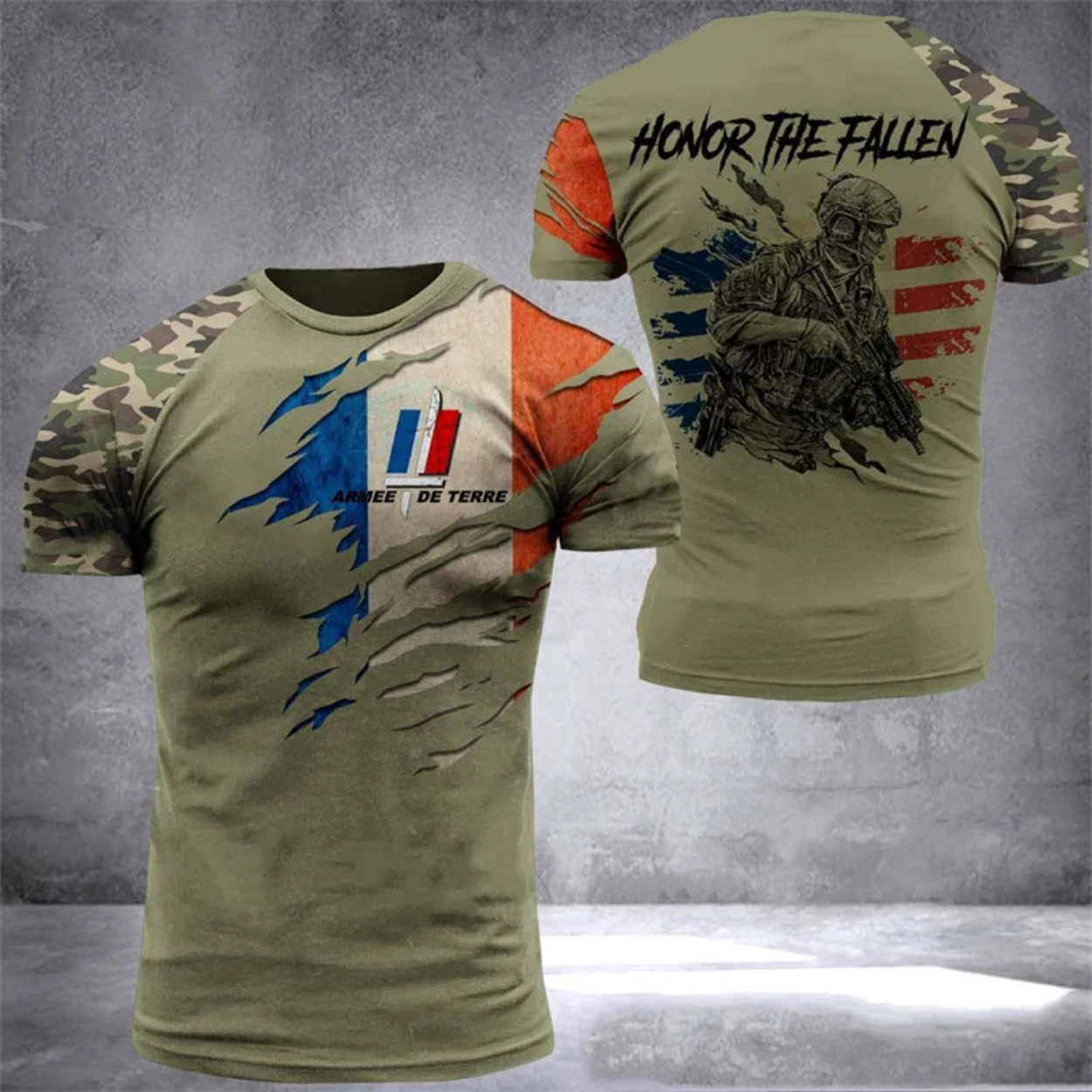 T-shirt Armée Style Militaire Camouflage pour Homme