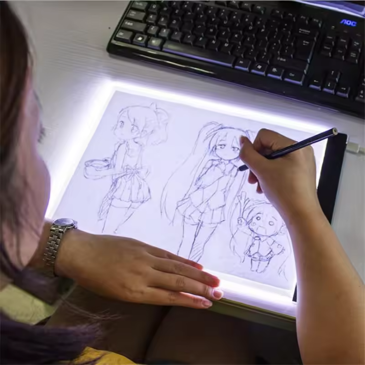 Tablette LED Écran Graphique Lumineux Réglable pour Dessin