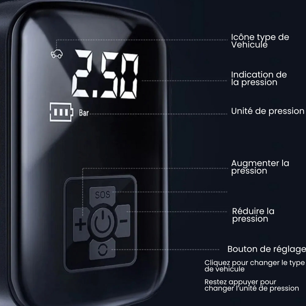 Compresseur d'Air Portable Rechargeable sans Fil